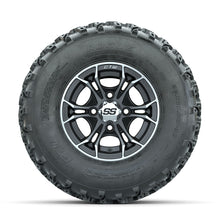 GTW Spyder Machined/Matte Grey 10 in Wheels with 22x11.00-10 Rogue All Terrain Tires  Full Set