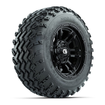 GTW Shogun Gloss Black 12 in Wheels with 22x11.00-12 Rogue All-Terrain Tires  Full Set