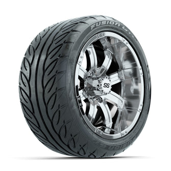 GTW Tempest Chrome 14 in Wheels with 225/40-R14 Fusion GTR Street Tires  Full Set