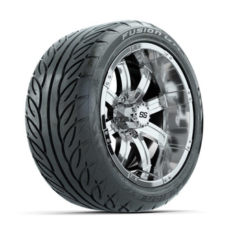 GTW Tempest Chrome 14 in Wheels with 225/40-R14 Fusion GTR Street Tires – Full Set