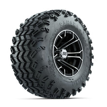 GTW Spyder Machined/Black 10 in Wheels with 22x11-10 Sahara Classic All Terrain Tires  Full Set