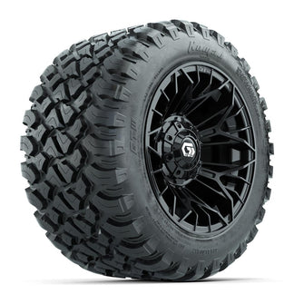 Set of (4) 12 in GTW® Stellar Black Wheels with 22x11-R12 Nomad All-Terrain Tires