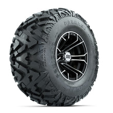 GTW Spyder Machined/Black 10 in Wheels with 22x10-10 Barrage Mud Tires  Full Set