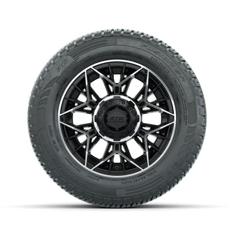 Set of (4) 12 in GTW® Stellar Machined & Black Wheels with 215/50-R12 Fusion S/R Street Tires