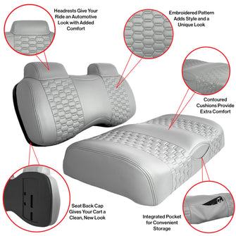 MadJax Colorado Seats for EZGO TXT/RXV/S4/L4 & MadJax XSeries Storm  White