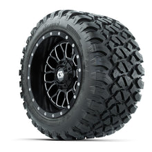 Set of (4) 12 in GTW® Helix Machined & Black Wheels with 22x11-R12 Nomad All-Terrain Tires