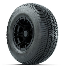 GTW Spyder Matte Black 10 in Wheels with 205/65-R10 Fusion SR Steel Belted Radial Tires  Full Set