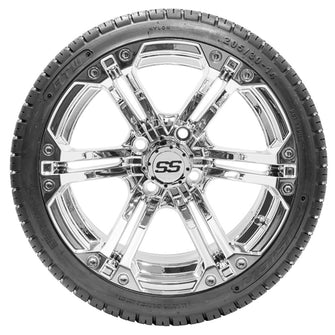 GTW Specter Chrome Wheels with 18in Fusion DOT Approved Street Tires - 14 Inch