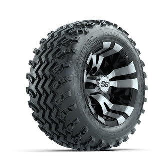 GTW Vampire Machined/Black 10 in Wheels with 18x9.50-10 Rogue All Terrain Tires – Full Set