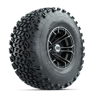 GTW Spyder Machined/Matte Grey 10 in Wheels with 22x11-10 Duro Desert All Terrain Tires – Full Set