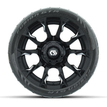 GTW Diablo Gloss Black/Machined 14 in Wheels with 205/40-R14 Fusion GTR Steel Belted Street Tires  Full Set