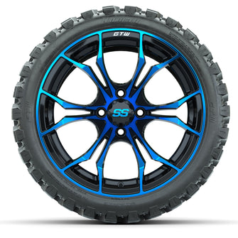 GTW Spyder Blue/Black 15 in Wheels with 23x10-R15 Nomad All-Terrain Tires  Full Set