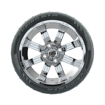 14ù GTW Tempest Chrome Wheels with Fusion GTR Street Tires  Set of 4