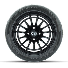 GTW Boost Gloss Black 14 in Wheels with 205/40-R14 Fusion GTR Steel Belted Street Tires  Full Set