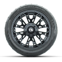 GTW Stellar Matte Black 14 in Wheels with 225/40-R14 Fusion GTR Street Tires – Full Set