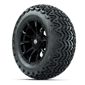 GTW Diablo Gloss Black/Machined 14 in Wheels with 23x10-14 Predator All-Terrain Tires  Full Set