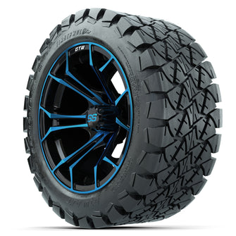 GTW Spyder Blue/Black 14 in Wheels with 22x10-14 GTW Timberwolf All-Terrain Tires  Full Set