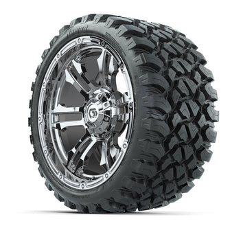 GTW® Shogun Chrome 15 in Wheels with 23x10-R15 Nomad Steel Belted Radial All-Terrain Tires – Full Set