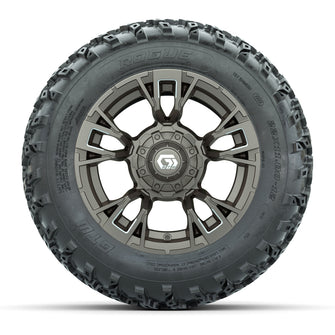 GTW Vandal Satin Bronze/Machined 12 in Wheels with 22x11.00-12 Rogue All-Terrain Tires  Full Set