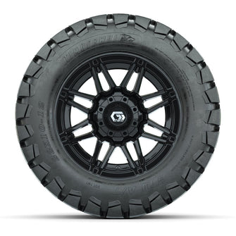 GTW® Stealth Gloss Black 12 in Wheels with 22x10-12 Timberwolf All-Terrain Tires – Full Set