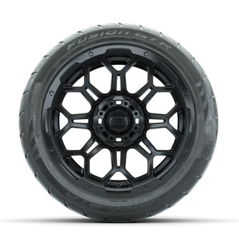 GTW Bravo Matte Black 14 in Wheels with 225/40-R14 Fusion GTR Street Tires – Full Set