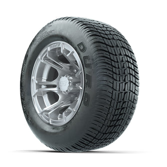 GTW Spyder Silver Brush 10 in Wheels with 205/50-10 Duro Low-profile Tires  Full Set