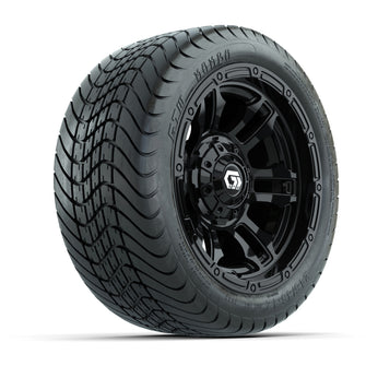 GTW Shogun Gloss Black 12 in Wheels with 215/35-12 Mamba Street Tires  Full Set