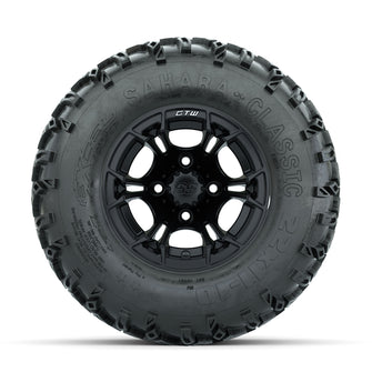 GTW Spyder Matte Black 10 in Wheels with 22x11-10 Sahara Classic All Terrain Tires  Full Set