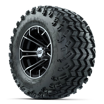 GTW Spyder Machined/Black 10 in Wheels with 20x10-10 Sahara Classic All Terrain Tires  Full Set