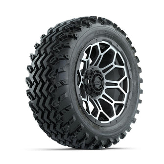 GTW Bravo Machined/Matte Grey 14 in Wheels with 23x10.00-14 Rogue All Terrain Tires – Full Set