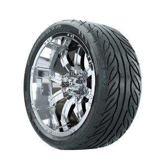 14ù GTW Tempest Chrome Wheels with Fusion GTR Street Tires  Set of 4