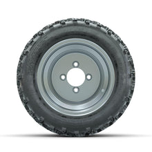 GTW Steel Silver 3:5 Offset 10 in Wheels with 18x9.50-10 Rogue All Terrain Tires – Full Set