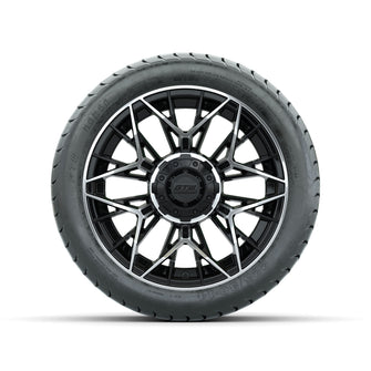 Set of (4) 14 in GTW Stellar Machined & Black Wheels with 225/30-14 Mamba Street Tire