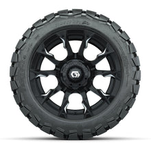 GTW® Diablo Gloss Black/Machined 14 in Wheels with 22x10-14 Timberwolf All-Terrain Tires – Full Set