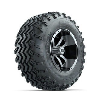 GTW Storm Trooper Machined/Black 10 in Wheels with 20x10.00-10 Rogue All Terrain Tires  Full Set