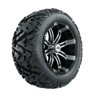 14ù GTW Tempest Black and Machined Wheels with 23ù Barrage Mud Tires  Set of 4