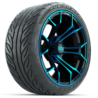 GTW Spyder Blue/Black 15 in Wheels with 215/40-R15 Fusion GTR Street Tires  Full Set