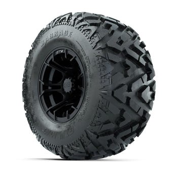 GTW Spyder Matte Black 10 in Wheels with 22x10-10 Barrage Mud Tires – Full Set