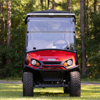 RedDot EZGO Express S4 Elite with 80” Non Modular Top Beige 3-Sided Track Style Vinyl Enclosure (Years 2023-Up)