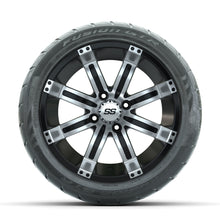 GTW Tempest Machined/Black 14 in Wheels with 225/40-R14 Fusion GTR Street Tires  Full Set