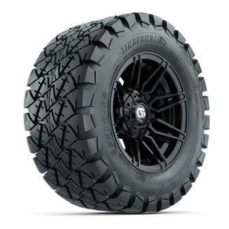 GTW Stealth Gloss Black 12 in Wheels with 22x10-12 Timberwolf All-Terrain Tires  Full Set