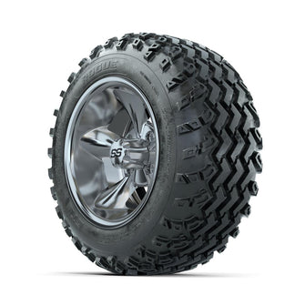 GTW Godfather Chrome 12 in Wheels with 22x11.00-12 Rogue All Terrain Tires – Full Set