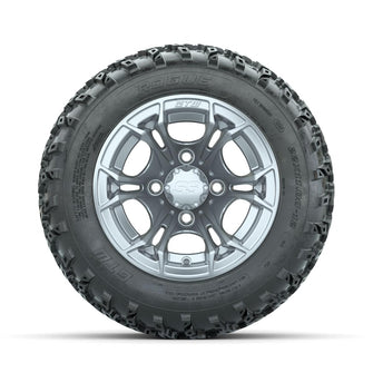 GTW Spyder Silver 12 in Wheels with 22x11.00-12 Rogue All Terrain Tires – Full Set