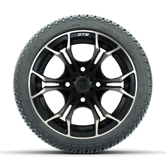 GTW Spyder Bronze/Matte Black 12 in Wheels with 205/30-12 Fusion Street Tires  Full Set