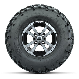 12ù GTW Pursuit Black/Machined Wheels with Predator All-Terrain Tires  Set of 4