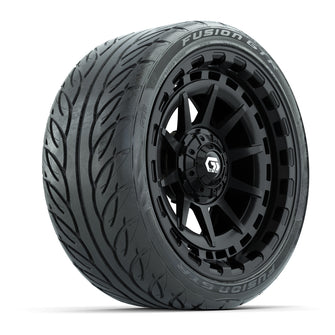 GTW Barricade Gloss Black 15 in Wheels with 215/40-R15 Fusion GTR Steel Belted Street Tires  Full Set