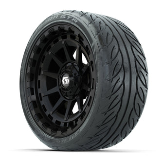 GTW Barricade Gloss Black 15 in Wheels with 215/40-R15 Fusion GTR Steel Belted Street Tires  Full Set