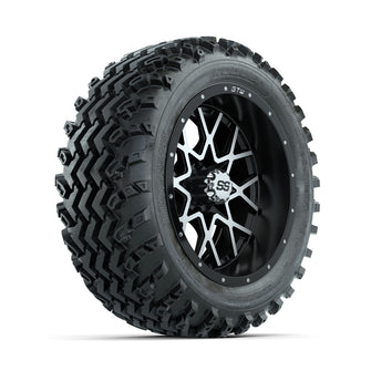 GTW Vortex Machined/Matte Black 14 in Wheels with 23x10.00-14 Rogue All Terrain Tires  Full Set