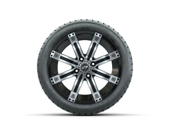 14ù GTW Tempest Black and Machined Wheels with GTW Mamba Street Tires  Set of 4