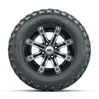 GTW Tempest Machined/Black 12 in Wheels with 23x10.00-12 Rogue All Terrain Tires  Full Set